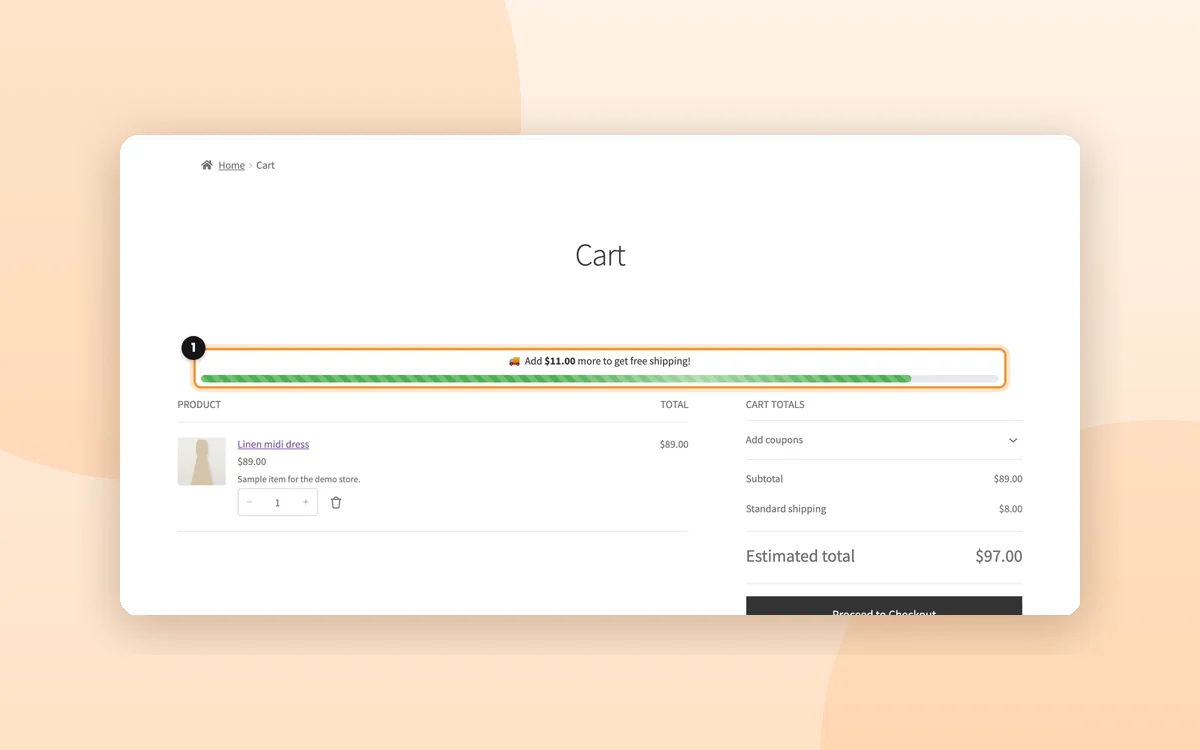 The free shipping bar