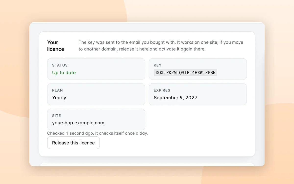 Activate your Dox POS Pro licence