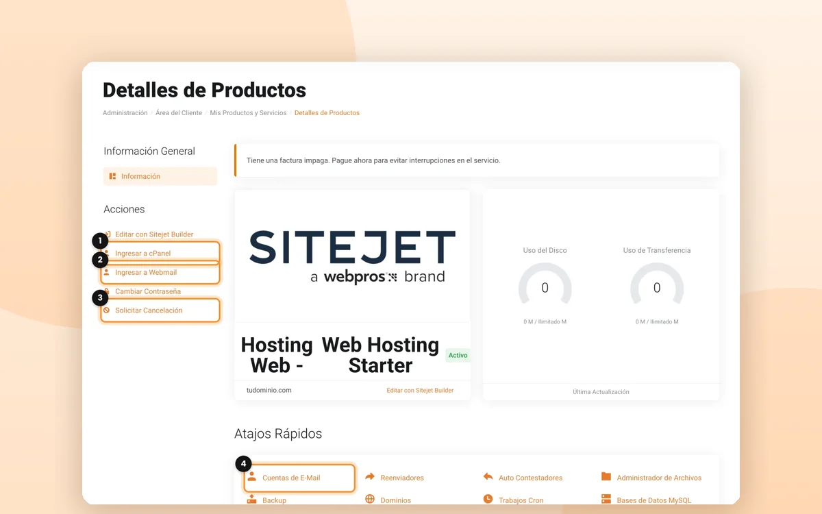 Tu área de clientes: entrar, ver tus servicios y abrir cPanel